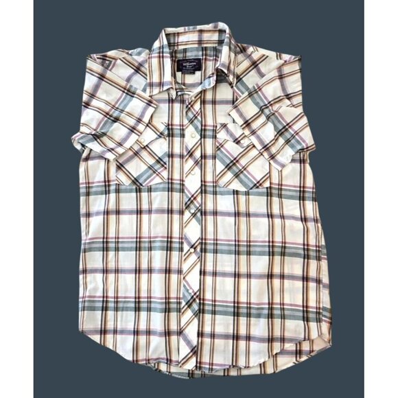Vintage Williams Bay Men's Large Western Plaid Pearl Snap Shirt Size 16 1/2 - Picture 2 of 4